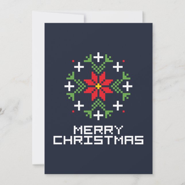 Convites Feliz padrão de Natal 6 (Frente)