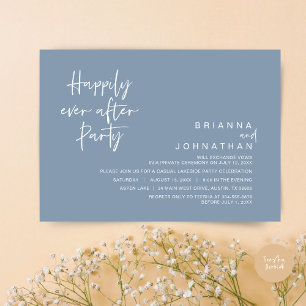 Convites Feliz Para Sempre Após A Festa de casamento, Azul 