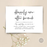 Convites Feliz para sempre depois do brunch, poste casament<br><div class="desc">O moderno Black Script tematizado,  poste o cartão de convite para brunch de casamento (Felizmente,  nunca depois do brunch). É perfeito para a sua comemoração de brunch de casamento poste. Adicione seus detalhes em fontes / letras correspondentes.</div>