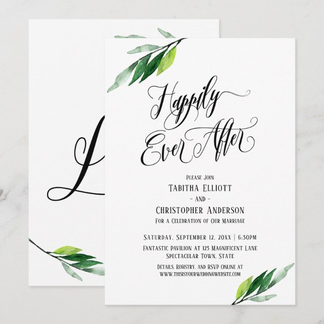 Convites Feliz Para Sempre Roteiro Elaborado Verde (Frente/Verso)