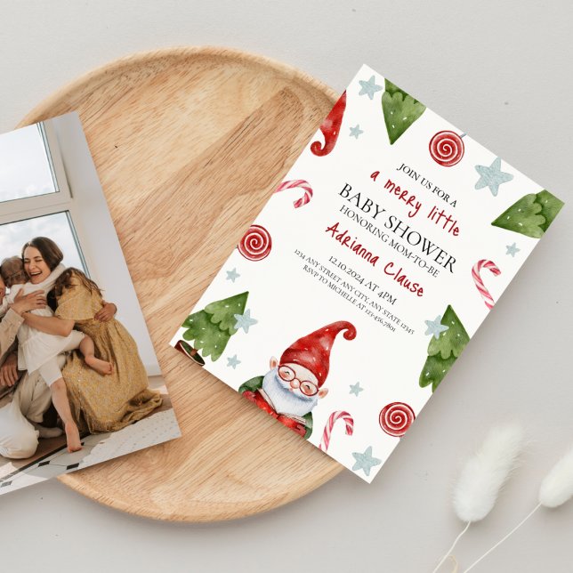 Convites Feliz Pequeno Chá de fraldas de Natal (Criador carregado)