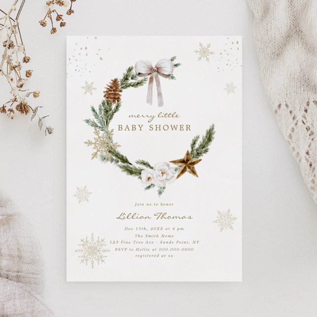 Convites Feliz Pequeno Chá de fraldas Fundo do Arco Neutro (Criador carregado)