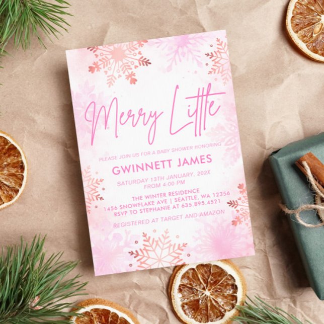 Convites Feliz Pequeno Chá de fraldas Rosa (Criador carregado)