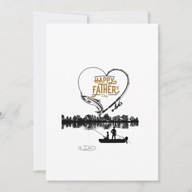 Convites Feliz pesca de Dias de os pais no lago (Frente)