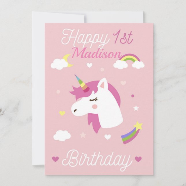 Convites Feliz Primeiro Aniversário (Frente)