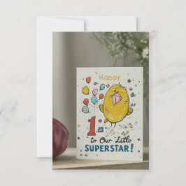 Convites "Feliz primeiro aniversario para nossa Pequena Sup