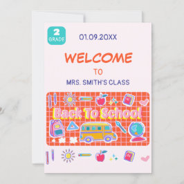 Convites Feliz Primeiro Dia De Aula! Mensagem da Professora