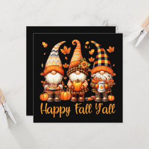 Convites Feliz Queda Todos Vocês Gnomo Pumpkin Outono Ação