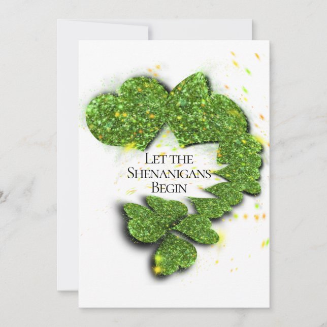 Convites Feliz Rua. Dia de Patrick, Que os Shenanigans come (Frente)