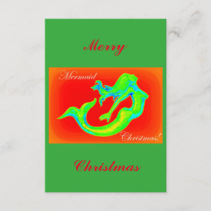 Convites Feliz Sereia Natal vermelho/verde