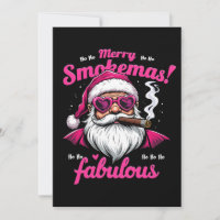 Feliz Smokemas Papai Noel engraçado com charuto gr