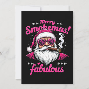 Convites Feliz Smokemas Papai Noel engraçado com charuto gr