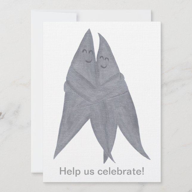 Convites Feliz Sorriso Estrelas de Prata Casamento de Casal (Frente)