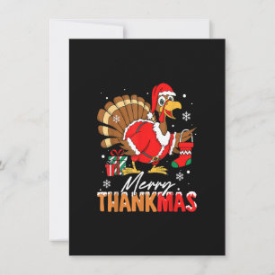 Convites Feliz Thankmas Turquia Santa Hat Ação de Graças Ch