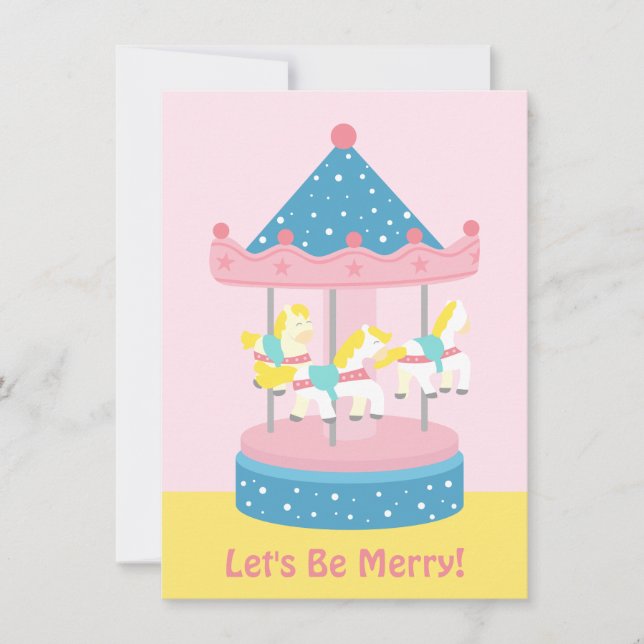 Convites Feliz vai em volta da Festa de aniversario de meni (Frente)