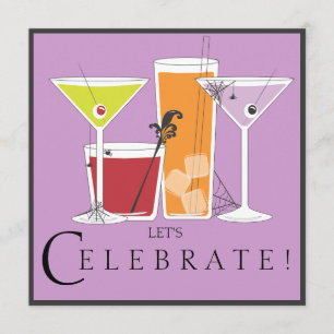 Convites Feliz Vamos de Halloween Celebrar Cocktails Spooky