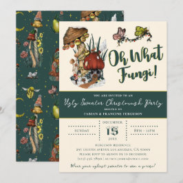 Convites Feliz Verde Bonita Mushrooom Feio Doce Natal
