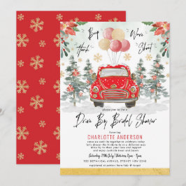 Convites Feliz Vermelho Verde Dourado Inverno por Chá de pa