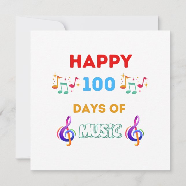 Convites Felizes 100 Dias De música (Verso)