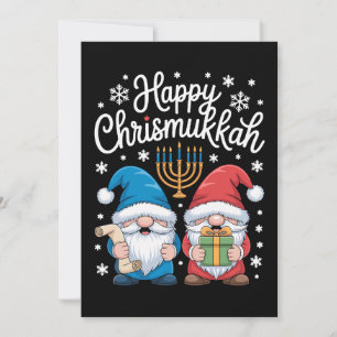 Convites Felizes Gnomos do Chrismukkah Menorá Hanukkah Nata