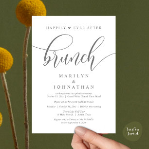 Convites Felizmente Depois De Brunch, Poste Casamento