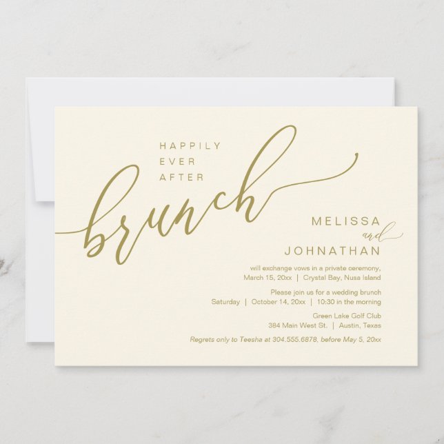 Convites Felizmente Depois De Casar O Brunch (Frente)