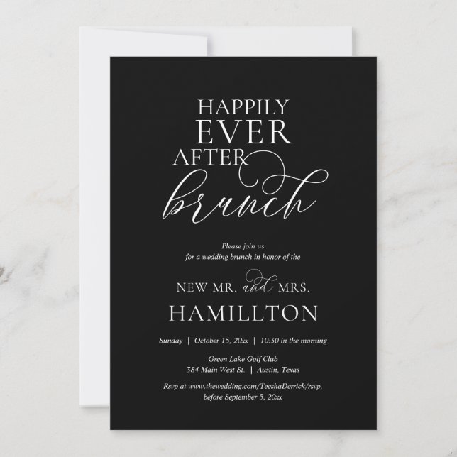 Convites Felizmente Depois de Postar o Brunch de casamento, (Frente)