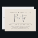 Convites Felizmente Depois do Casamento Minimalista do Part<br><div class="desc">Elegantemente anuncie sua alegria para sempre com nossa carta de convite para celebração de elopementos de cinzas de natas modernas, "Feliz Nunca Depois da Festa". Personalizado para casais continuando sua história de amor, este convite atinge um equilíbrio perfeito de sofisticação e charme, estabelecendo a cena de um evento inesquecível. Com...</div>