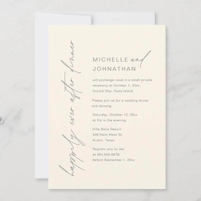 Convites Felizmente Depois do Janta, Partido do Elopemento  (Frente)