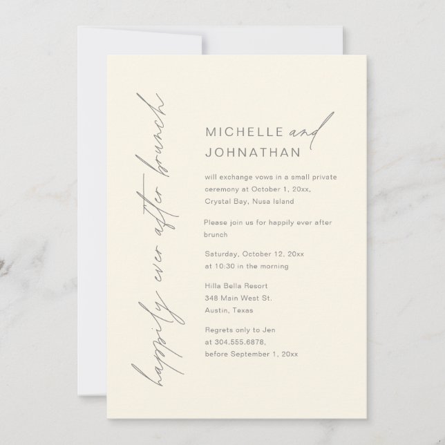 Convites Felizmente Depois do Janta, Partido do Elopemento  (Frente)