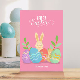 Convites Felz pascoa | Cartoon Bunny & Easter Ovos