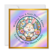 Felz pascoa com coelhinhos, ovos e flocos