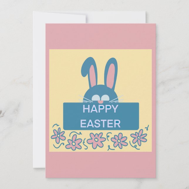 Convites Felz pascoa Divertido Bunny (Frente)