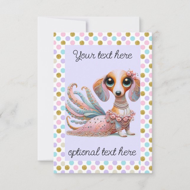 Convites Feminine Dachshund Qualquer Partido de Ocasião (Frente)