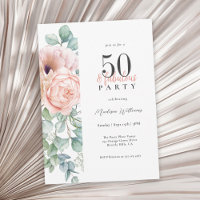 Feminine Floral 50 e Festa de aniversário fabulosa