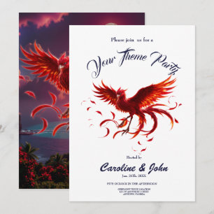 Convites Fênix Carmesim da Maré enluarada.