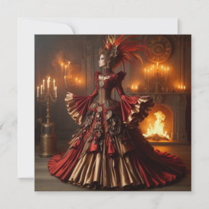 Convites Fênix Fire Queen Steampunk Victorunk Industrial