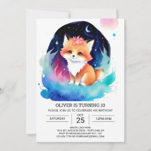 Convites Fennec Fox Aniversário de criança Bash