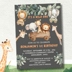 Convites *Fera Selvagem Fofa Safari na Selva Aniversário de