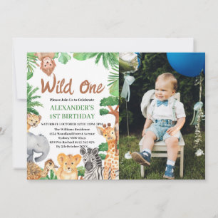 Convites Fera Selvagem Safari Jungle Animais 1º Aniversário