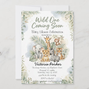 Convites Fera Um Animais de Safari Fofos baby shower