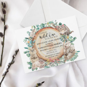 Convites Fera Um Animal Australiano Chuveiro de Bebê Fofo 