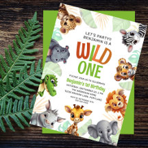 Fera Um Animal de Selva Fofo Aniversário de 1 Ano