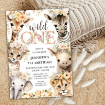 Fera Um Safari Animais Menina 1º Aniversário 