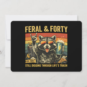 Convites Feral e Quarenta Aniversário de 40 anos Sarcástico