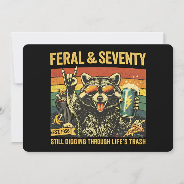 Convites Feral e Setenta Aniversário de 70 anos Sarcástico  (Frente)