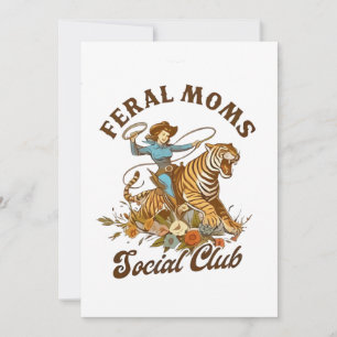 Convites Feral Mãe Social Club Funny Retro Boho Cowgirl