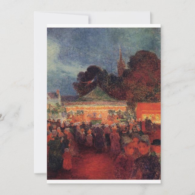 Convites Ferdinand du Puigaudeau - Carnaval à noite em Le  (Frente)