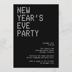 Convites Feriado branco do partido do preto glamoroso dos