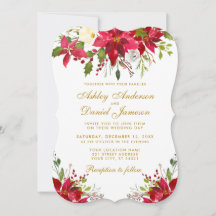 Feriado Casamento de Watercolor Poinsettia Floral 